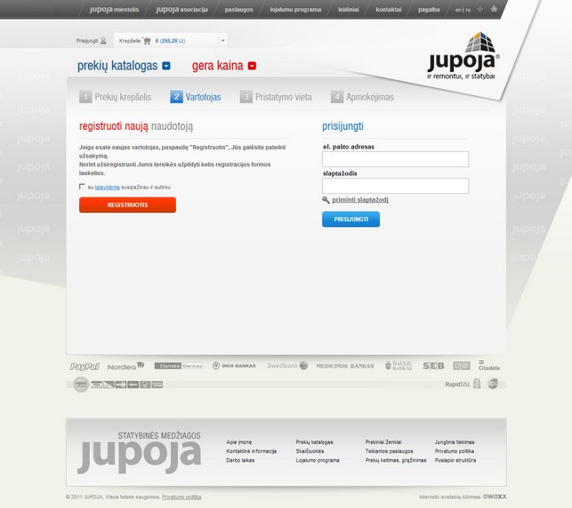 JUPOJOS STATYBINĖS MEDŽIAGOS
